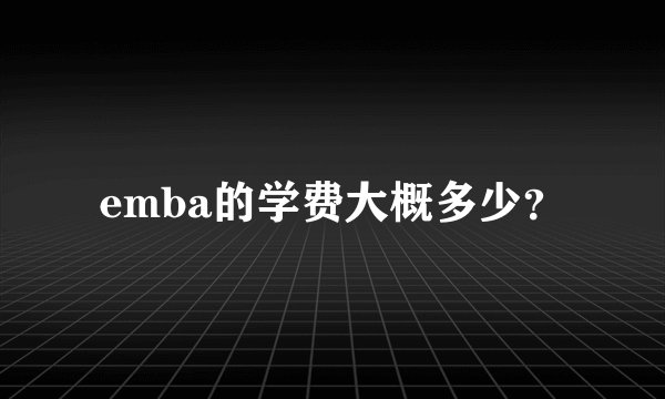 emba的学费大概多少？