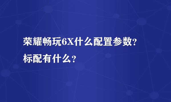 荣耀畅玩6X什么配置参数？标配有什么？