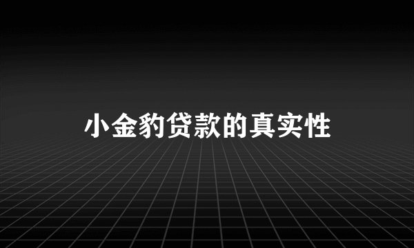 小金豹贷款的真实性