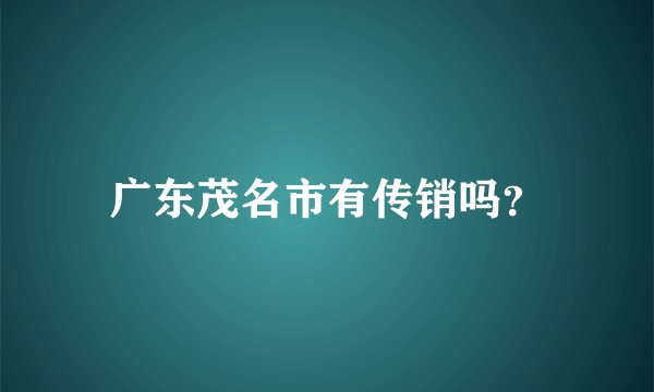 广东茂名市有传销吗？