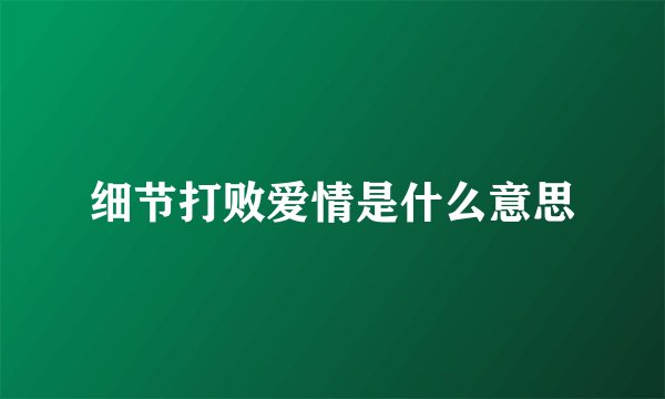 细节打败爱情是什么意思