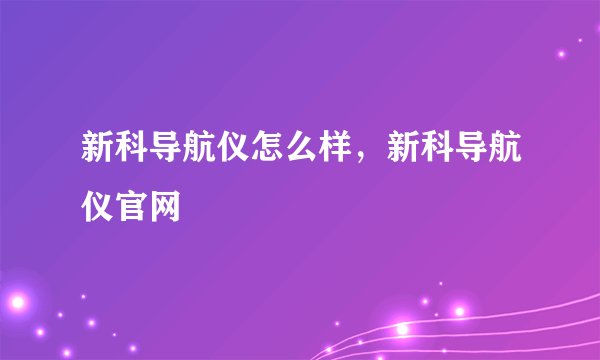 新科导航仪怎么样，新科导航仪官网