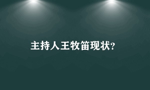 主持人王牧笛现状？