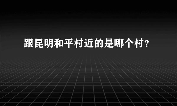 跟昆明和平村近的是哪个村？