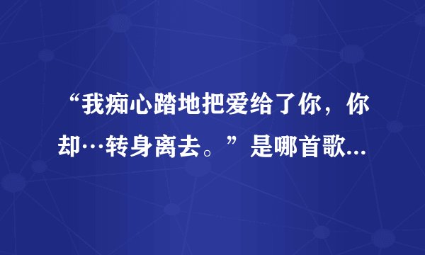 “我痴心踏地把爱给了你，你却…转身离去。”是哪首歌里的歌词。