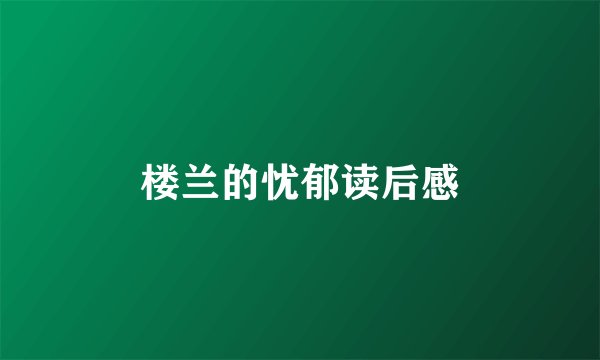 楼兰的忧郁读后感