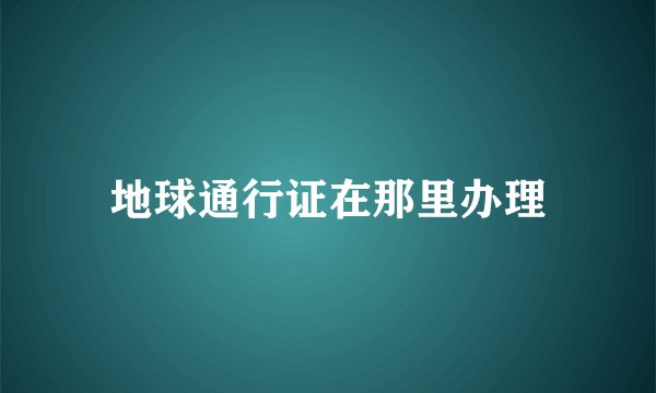 地球通行证在那里办理