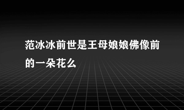 范冰冰前世是王母娘娘佛像前的一朵花么
