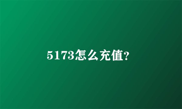 5173怎么充值？