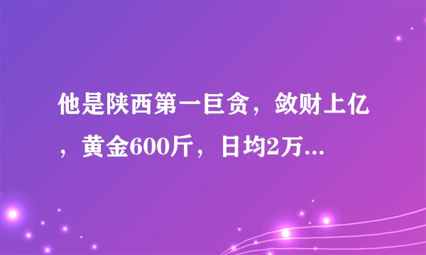 他是陕西第一巨贪,敛财上亿,黄金600斤,日均2万多,被判无期
