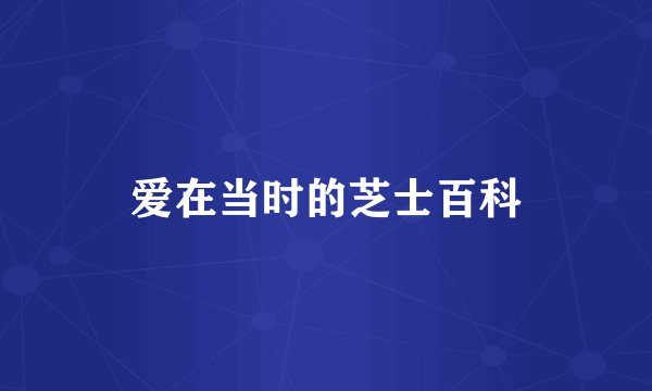 爱在当时的芝士百科