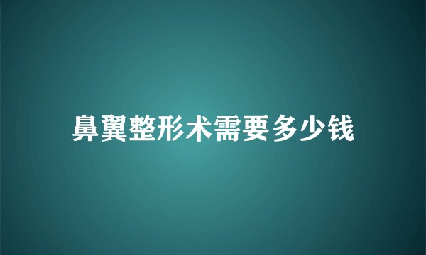 鼻翼整形术需要多少钱
