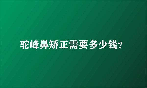 驼峰鼻矫正需要多少钱?