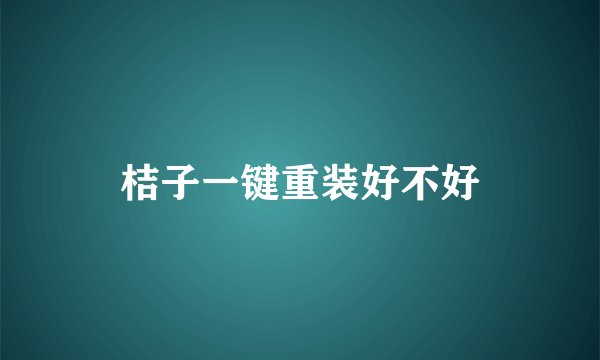 桔子一键重装好不好