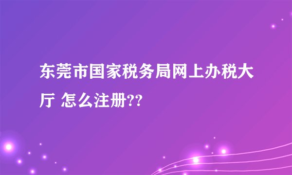 东莞市国家税务局网上办税大厅 怎么注册??