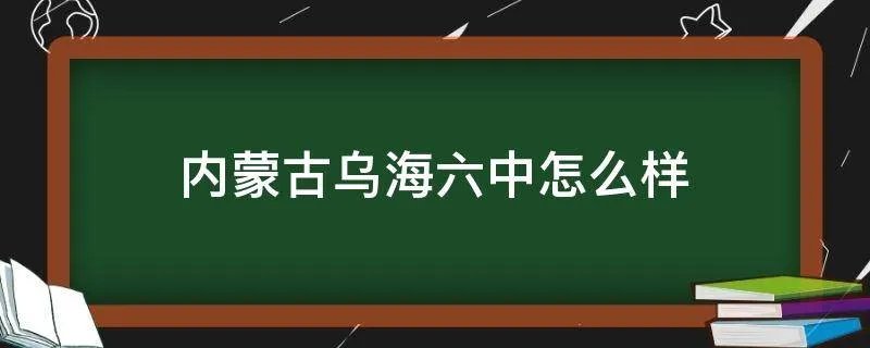 内蒙古乌海六中怎么样