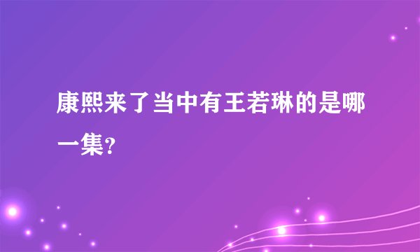 康熙来了当中有王若琳的是哪一集？