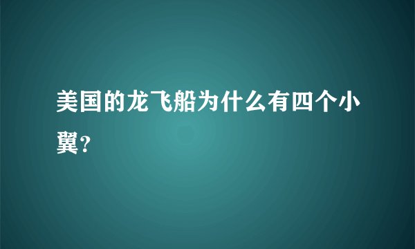 美国的龙飞船为什么有四个小翼？