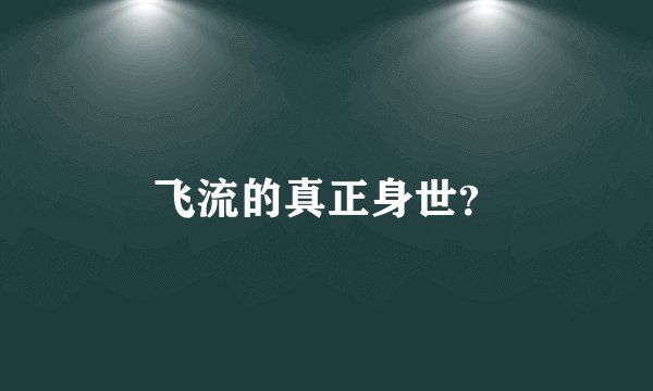 飞流的真正身世？