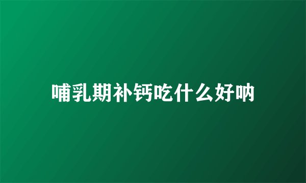 哺乳期补钙吃什么好呐