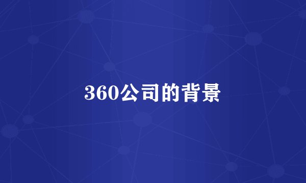 360公司的背景