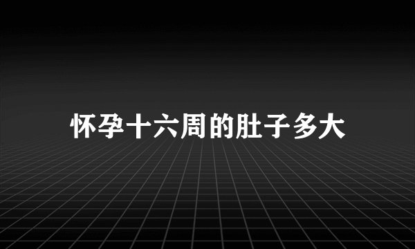怀孕十六周的肚子多大