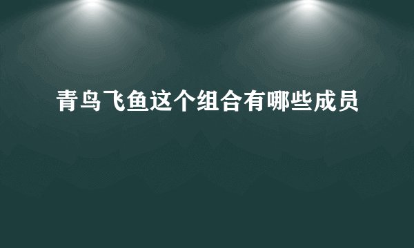 青鸟飞鱼这个组合有哪些成员