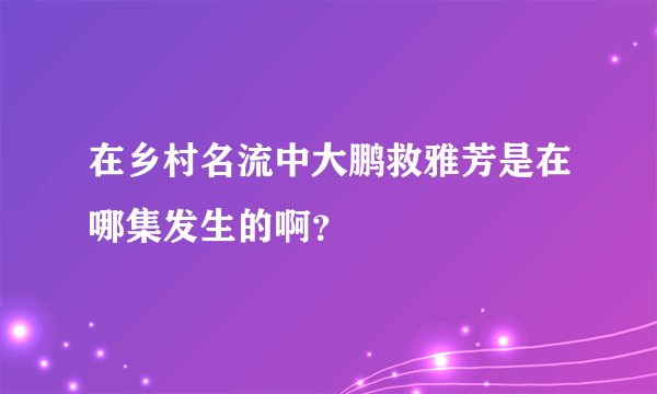 在乡村名流中大鹏救雅芳是在哪集发生的啊？