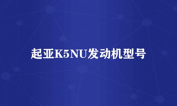 起亚K5NU发动机型号