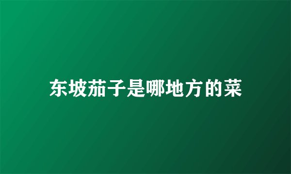 东坡茄子是哪地方的菜