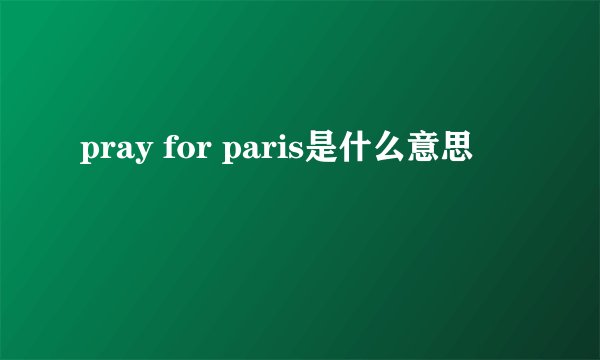 pray for paris是什么意思