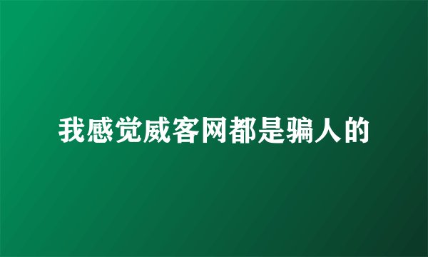 我感觉威客网都是骗人的