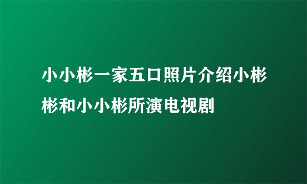 小小彬一家五口照片介绍小彬彬和小小彬所演电视剧