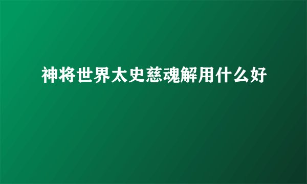 神将世界太史慈魂解用什么好