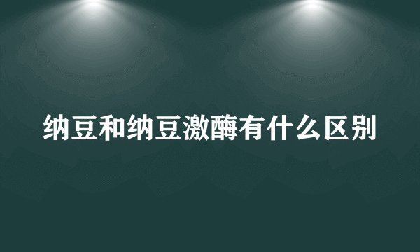 纳豆和纳豆激酶有什么区别