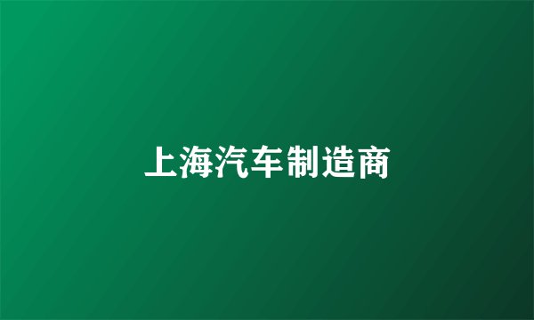 上海汽车制造商