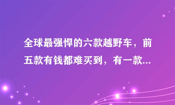 全球最强悍的六款越野车，前五款有钱都难买到，有一款还带着电视