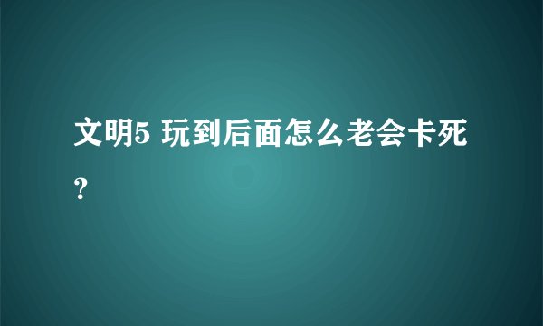 文明5 玩到后面怎么老会卡死？