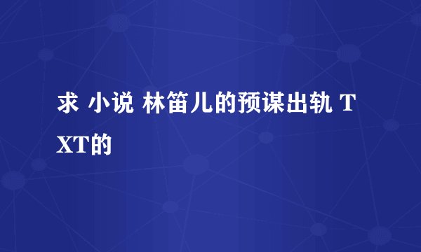 求 小说 林笛儿的预谋出轨 TXT的
