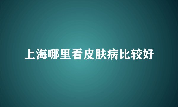 上海哪里看皮肤病比较好