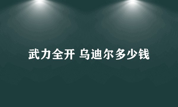 武力全开 乌迪尔多少钱
