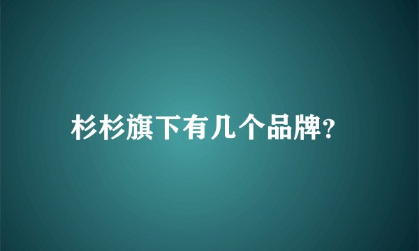杉杉旗下有几个品牌？