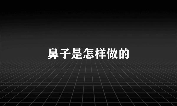 鼻子是怎样做的