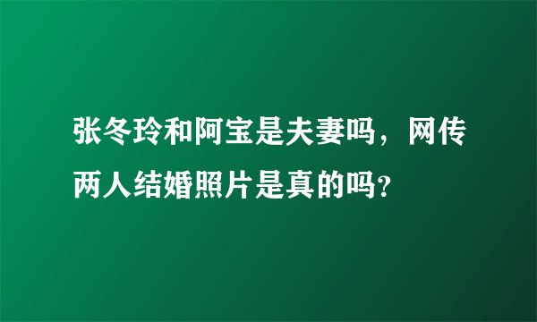 张冬玲和阿宝是夫妻吗,网传两人结婚照片是真的吗?
