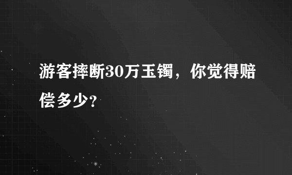 游客摔断30万玉镯,你觉得赔偿多少?
