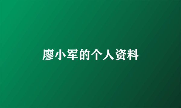 廖小军的个人资料