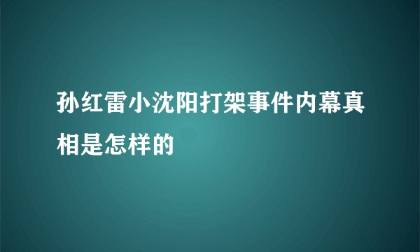 孙红雷小沈阳打架事件内幕真相是怎样的