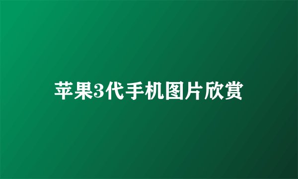 苹果3代手机图片欣赏