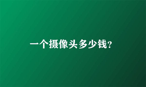 一个摄像头多少钱？
