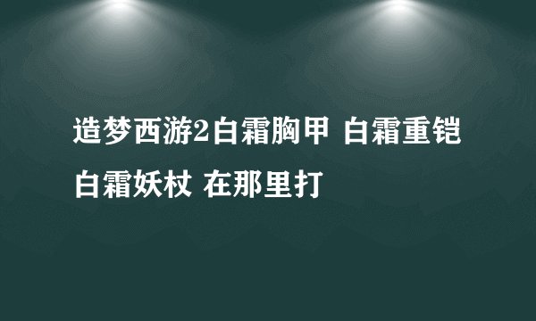 造梦西游2白霜胸甲 白霜重铠 白霜妖杖 在那里打